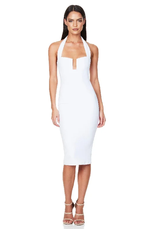 Women's Work Outfit For The Office Great Deals On Ethnic Cultural Wear Nookie Destiny Midi Dress - White Women's Work Outfit For The Office Great Deals On Ethnic Cultural Wear Nookie Destiny Midi Dress - White