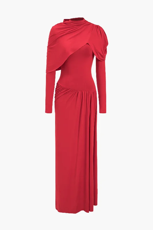 Women's Occasion Wear Apparel Exquisite Women's Wear Sale Ruched Long Sleeve Maxi Dress