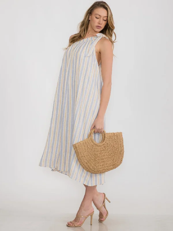 Women's Casual Outfit Style Breakthroughs WOMEN'S ONE SHOULDER STRIPES TUNIC MAXI DRESS Women's Casual Outfit Style Breakthroughs WOMEN'S ONE SHOULDER STRIPES TUNIC MAXI DRESS