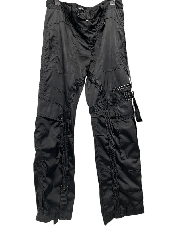 Women's Vintage Garments Women’S Urban Fashion DOLCE&GABBANA/Straight Pants/M/BLK/Bondage, silver zippers