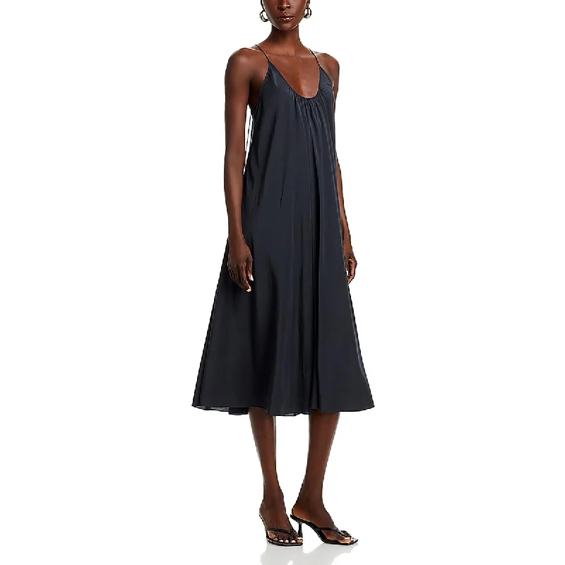 Chic Women's Attire Polished Finish Womens Mini Sleeveless Fit & Flare Dress