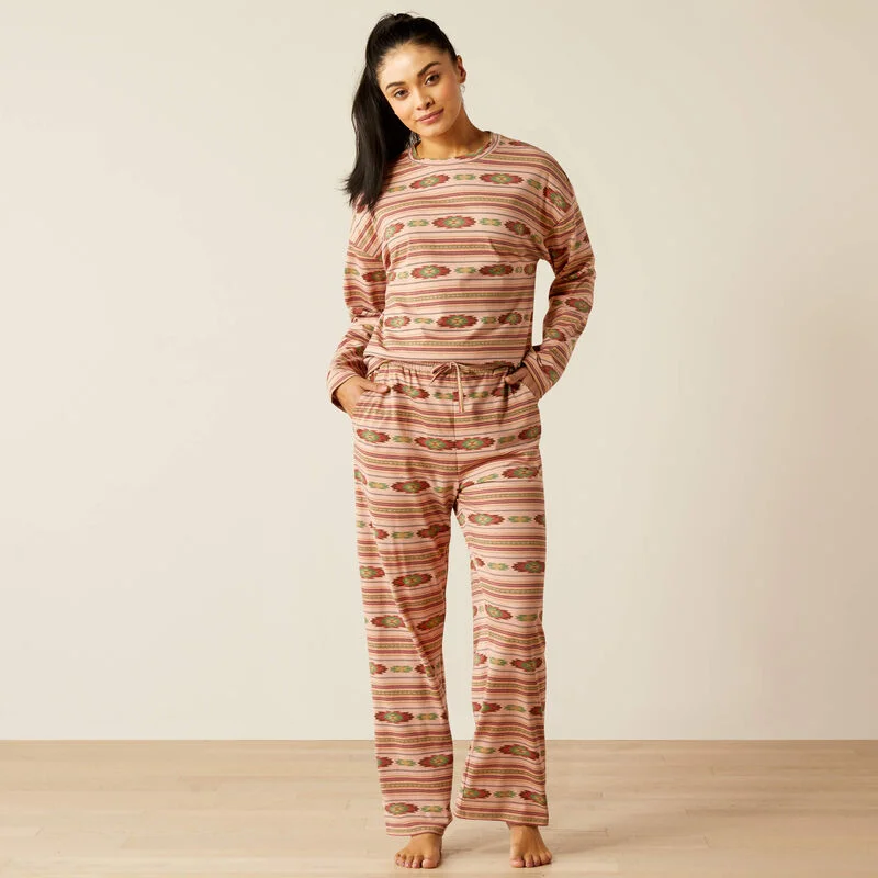 Affordable Fashion Clothing For Women Wardrobe Update Ariat Women's Dreams Pajama Set in Milagro Serape Print