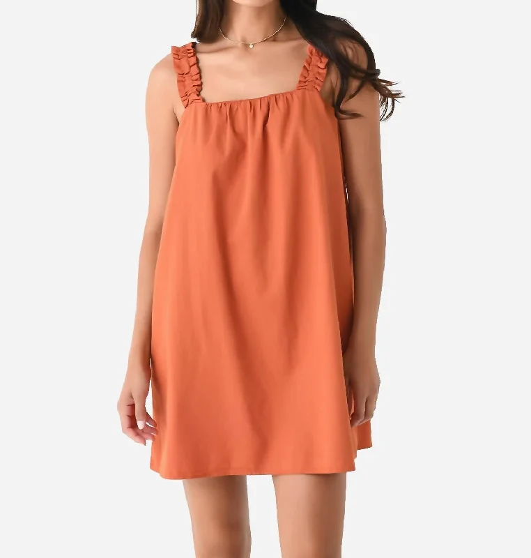Chic Clothes For Women Dive Into Trendy Women's Fashion Square Neck Mini Dress In Rosewood