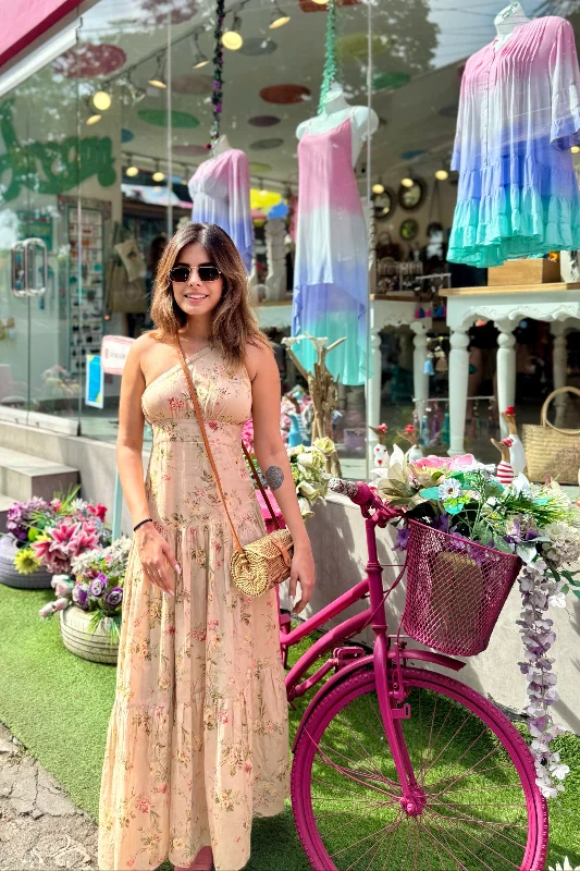 Stylish Women's Outfit Catch Every Fashion Trend Elysian One Shoulder Maxi Dress