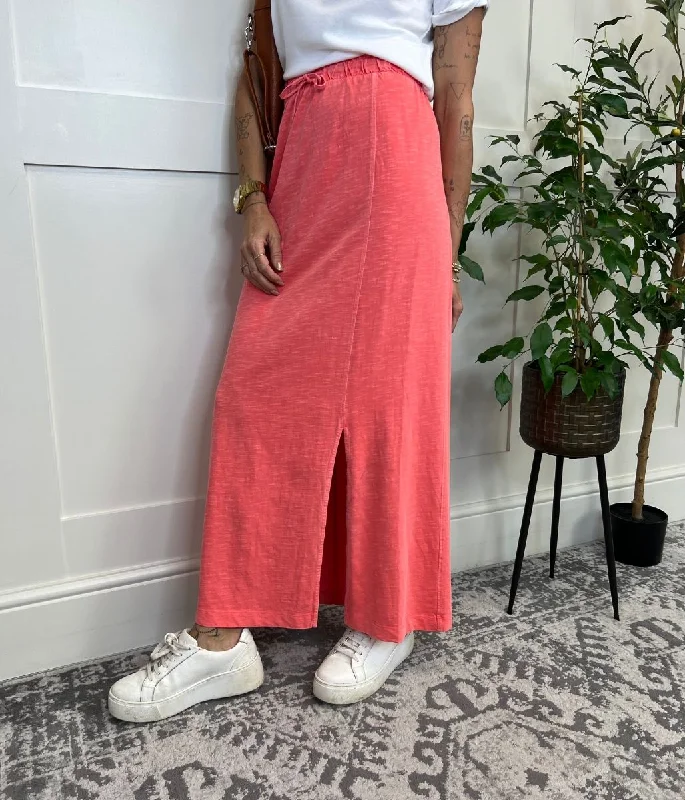 Women's Trendy Clothing Special Occasion Wear Coral Jersey Midaxi Skirt