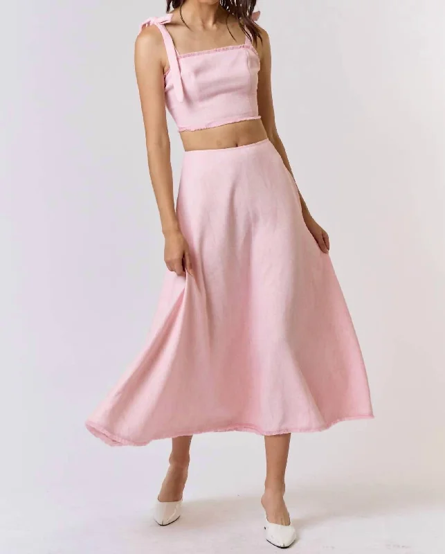 Modern Women's Attire Exquisite Women's Wear Sale Kate Euro Frayed 2Pc Set In Soft Pink
