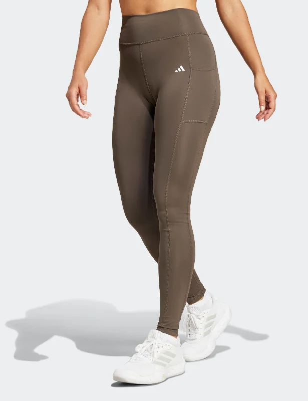 Women's Travel Attire Luxury Style Optime Full-Length Leggings - Shadow Olive