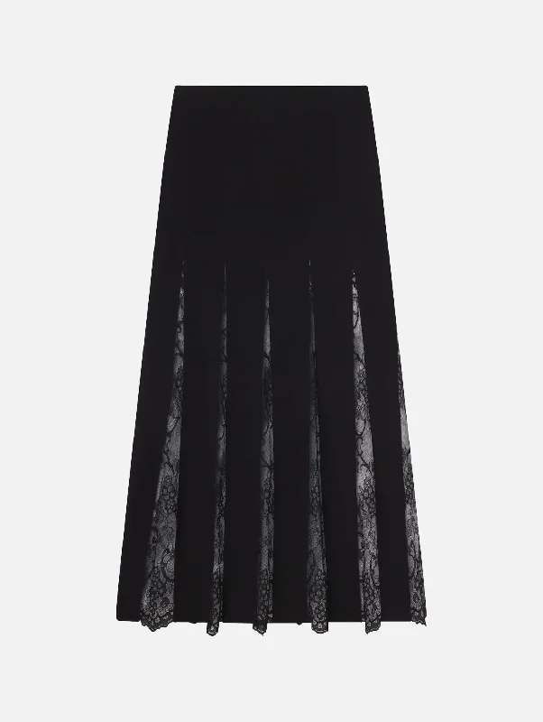 Women's Clothing For Special Occasions Pastel Styles Mira Lace Midi Skirt in Black