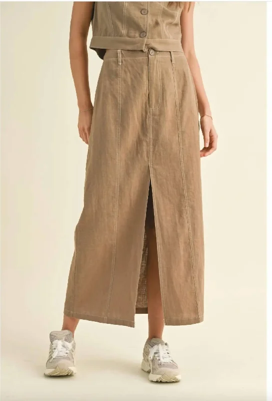 Vintage-Inspired Women's Clothes Style Redefined Casually Long Skirt In Olive