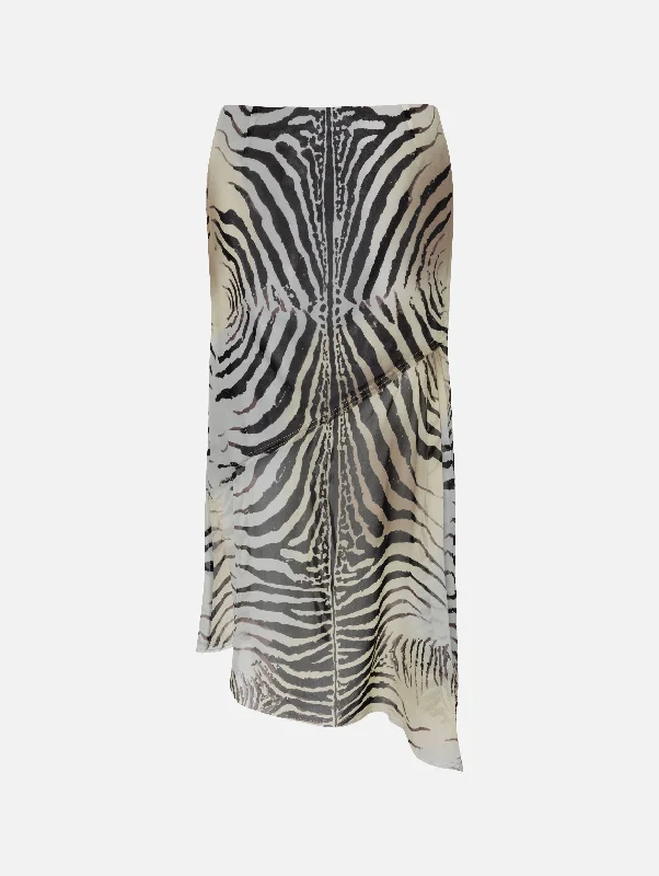 Elegant Clothing For Women Elegant Style Mae Silk Skirt in Zebra