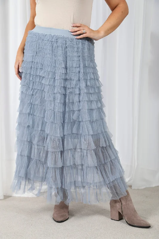 Luxury Women's Clothing End Of Season Sale Seraphina Ruffle Skirt Grey