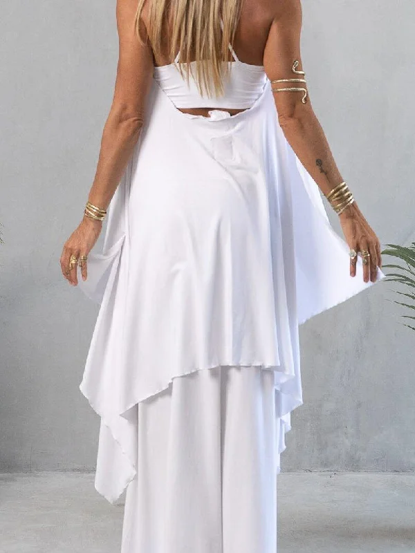 Modern Women's Attire Polished Finish Royal Cape - White Quartz
