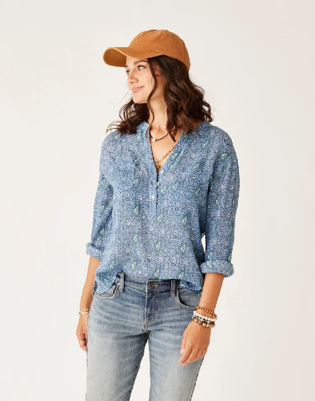 Women's Vintage-Inspired Clothing Women's Fashion Hotspots Carve Designs Dylan Gauze L/S Shirt-Storm Paisley